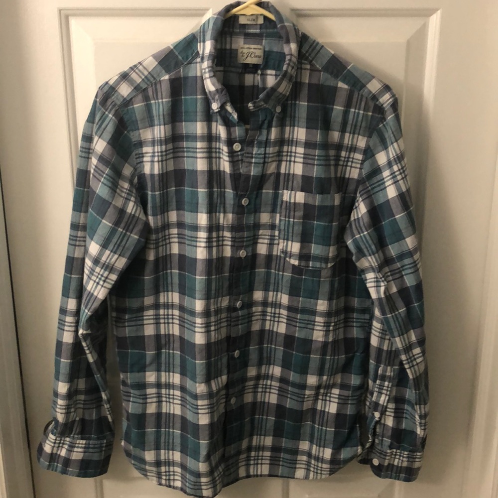 JCrew Slim-Fit Plaid Button Down, Sz M